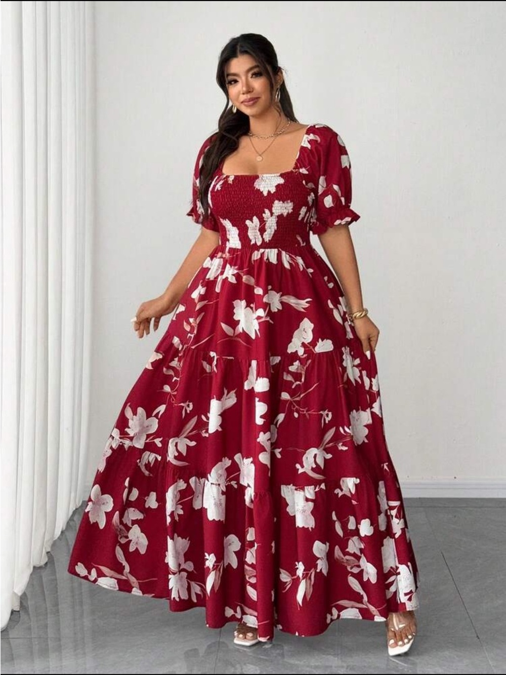 4X Floral maxi dress